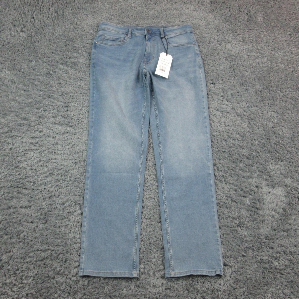 Tpj Joker Jeans Mens 35x34 Light Blue Athletic Fit Straight Stretch 35x33.5* NWT